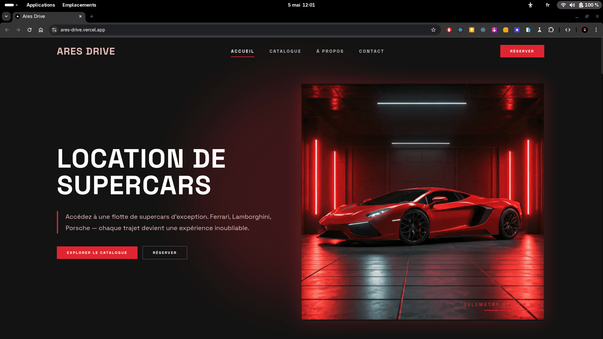 Ares Drive — projet réalisé par Clovis Ahouandjinou, développeur front-end freelance